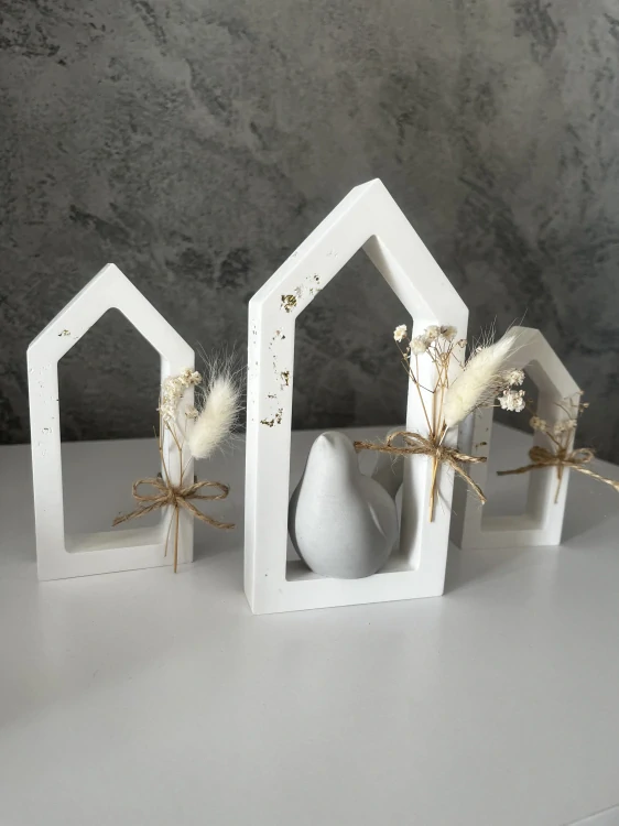 Domečky s květinou (3ks)