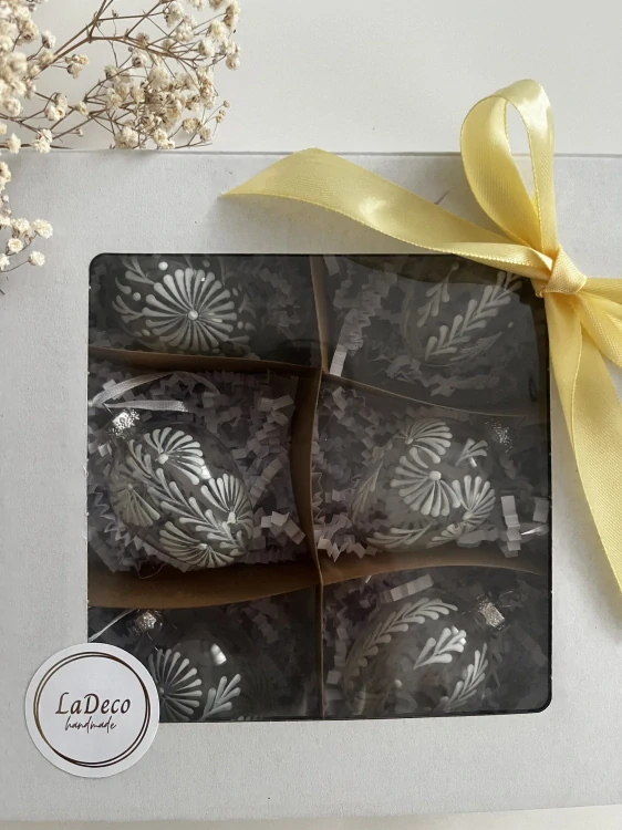 Velikonoční vajíčka na zavěšení skleněné (6ks)