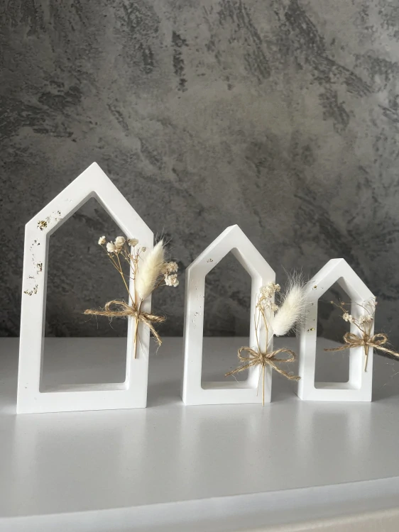 Domečky s květinou (3ks)