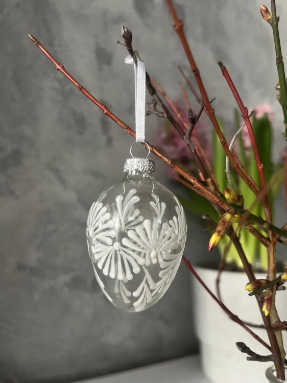 Velikonoční vajíčka na zavěšení skleněné (6ks)