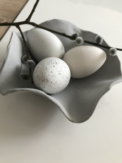 Velikonoční vajíčka minimalistická (3ks) - kamenina,beton,přírodní